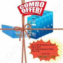 Combo Offer - Φιλτράκια Rizla Ultra Slim & Χαρτάκια Rizla Ciel
